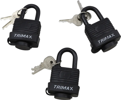 TRIMAX Väderbeständig Hänglås 3-pack med samma nyckel bild 1 PMMEDIA:973d9c4eb908577c