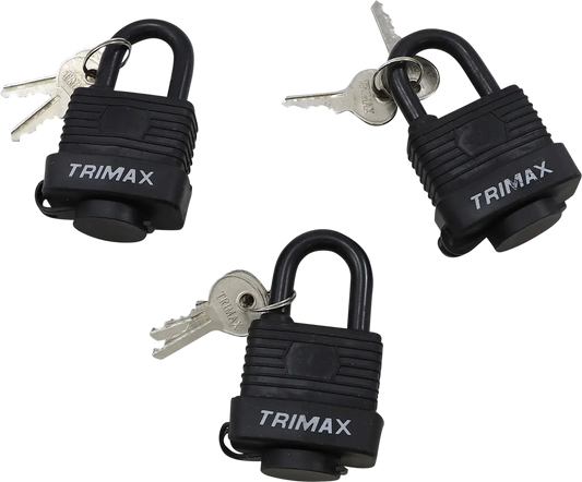 TRIMAX Väderbeständig Hänglås 3-pack med samma nyckel bild 1 PMMEDIA:973d9c4eb908577c