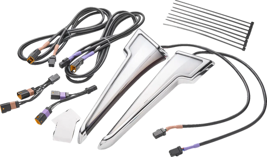CIRO Quill™ LED Fairing Lights med T-signal för Street Glide krom bild 1 PMMEDIA:3d4bb26c9f6e5498