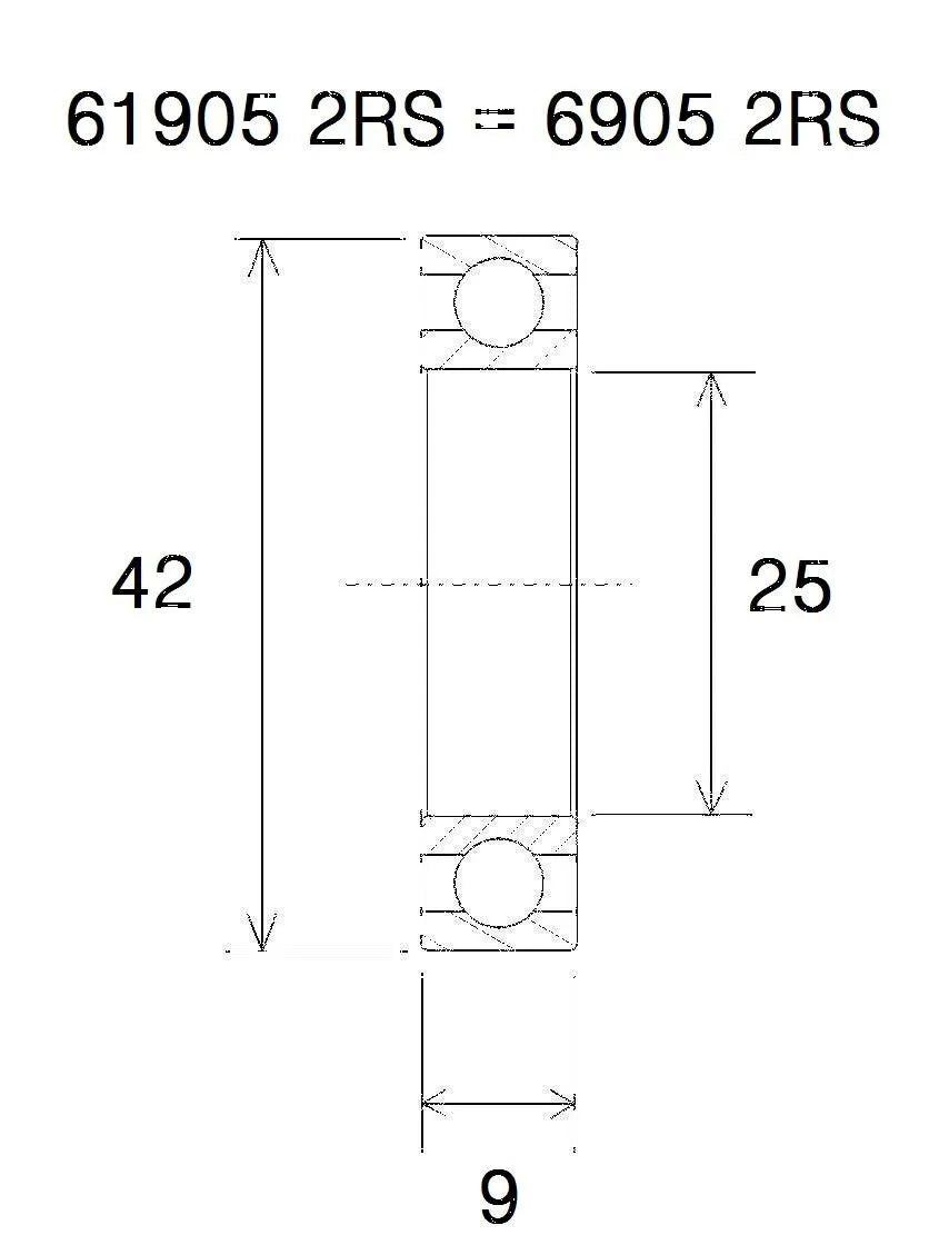 BLACK BEARING B5 Kulledlager 25x42x9 mm bild 1 PMMEDIA:62e853a75a7e26d8