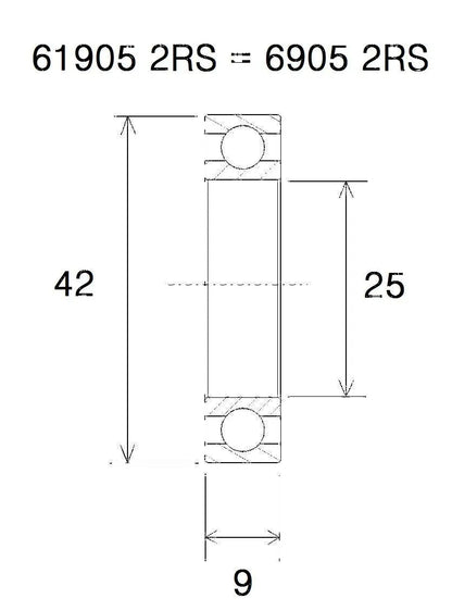BLACK BEARING B5 Kulledlager 25x42x9 mm bild 1 PMMEDIA:62e853a75a7e26d8