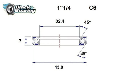 BLACK BEARING HB 32.4X43.8X7MM 45°/45° Headset Lager bild 1 PMMEDIA:f8f3291a36e398eb