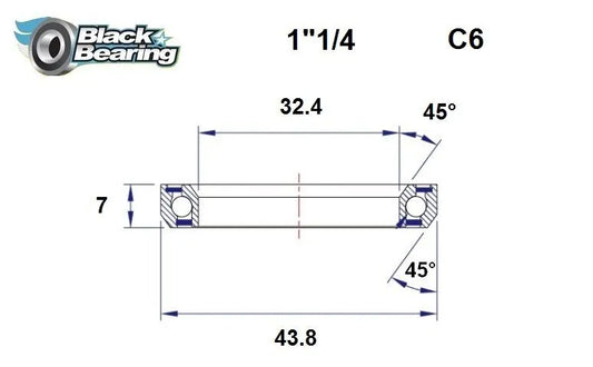 BLACK BEARING HB 32.4X43.8X7MM 45°/45° Headset Lager bild 1 PMMEDIA:f8f3291a36e398eb