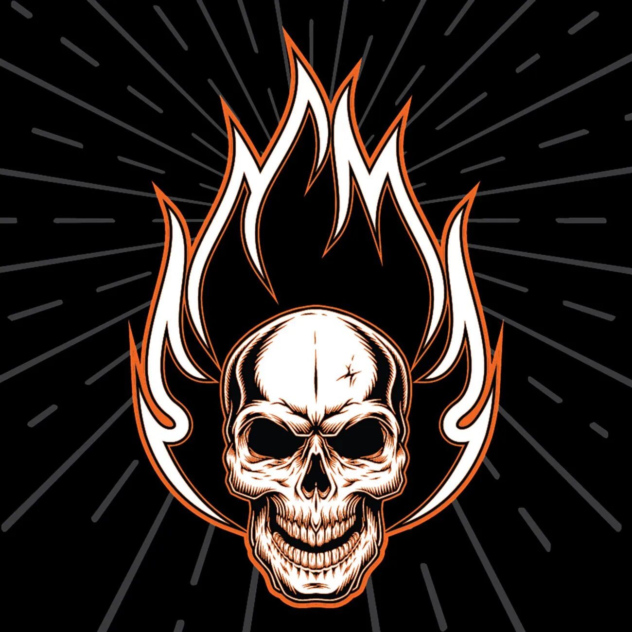 ZAN HEADGEAR Flydanna® Head Wrap Flaming Skull bild 2 PMMEDIA:b193512de76c7476