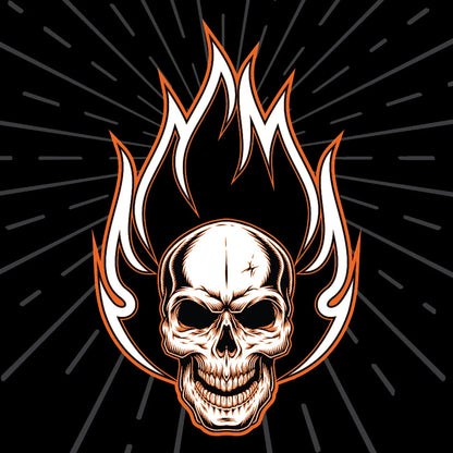 ZAN HEADGEAR Flydanna® Head Wrap Flaming Skull bild 2 PMMEDIA:b193512de76c7476