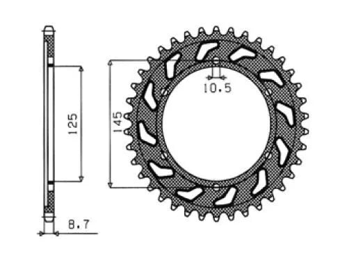 SUNSTAR SPROCKETS Bakdrev 530 39T Stål bild 1 PMMEDIA:58d75fa9b2235101