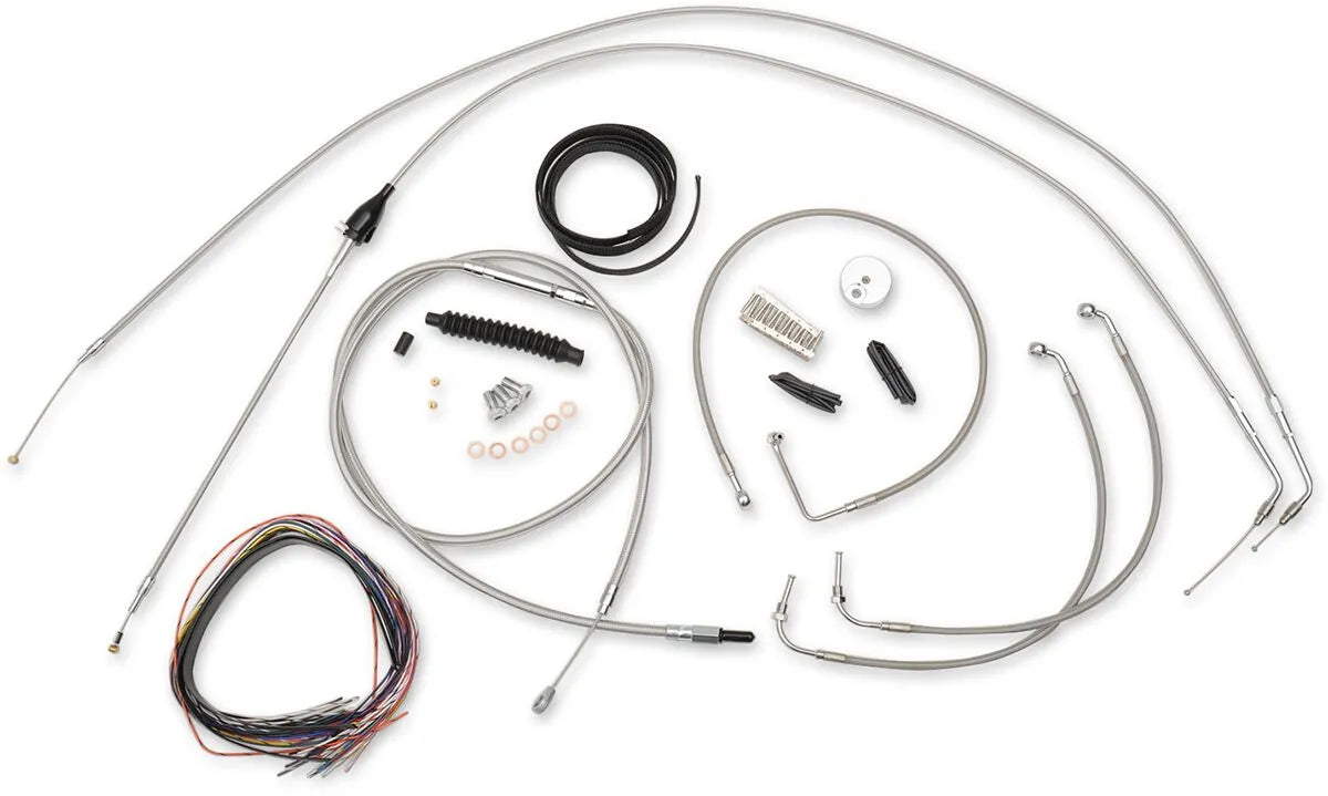 LA CHOPPERS Komplett kabelkit i rostfritt stål för Mini Ape Hanger bild 1 PMMEDIA:4f721e399c618f70