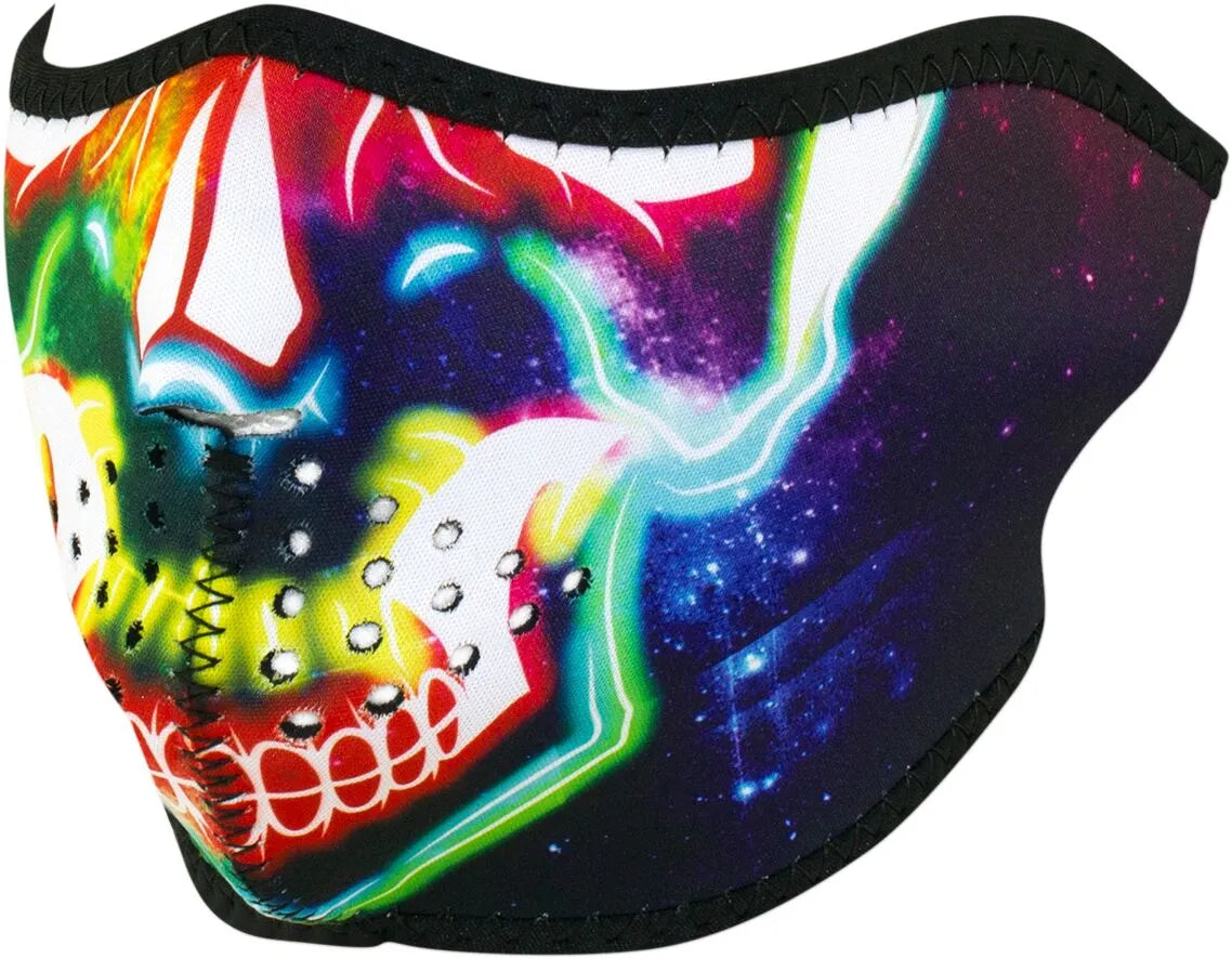 ZAN HEADGEAR Neopren Ansiktsmask Half Mask Neon Skull bild 4 PMMEDIA:c4d00ab16d7a11a8
