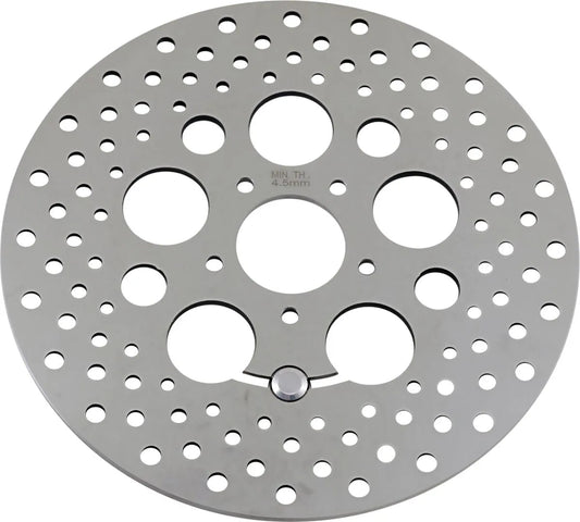 DRAG SPECIALTIES Polerad Rostfri Borrad Bromsskiva Fram bild 1 PMMEDIA:bab341607512afc7