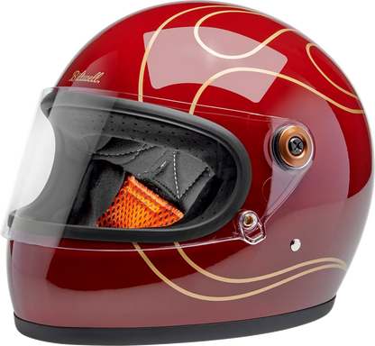 BILTWELL Gringo S Hjälm Glans Röd med Flames Small bild 1 PMMEDIA:c9d7917936465264