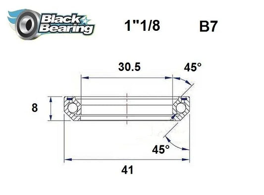 BLACK BEARING Headset Lager HB 30,5x41,8x8 mm 45°/45° bild 1 PMMEDIA:2ca9e8be5d7839c5