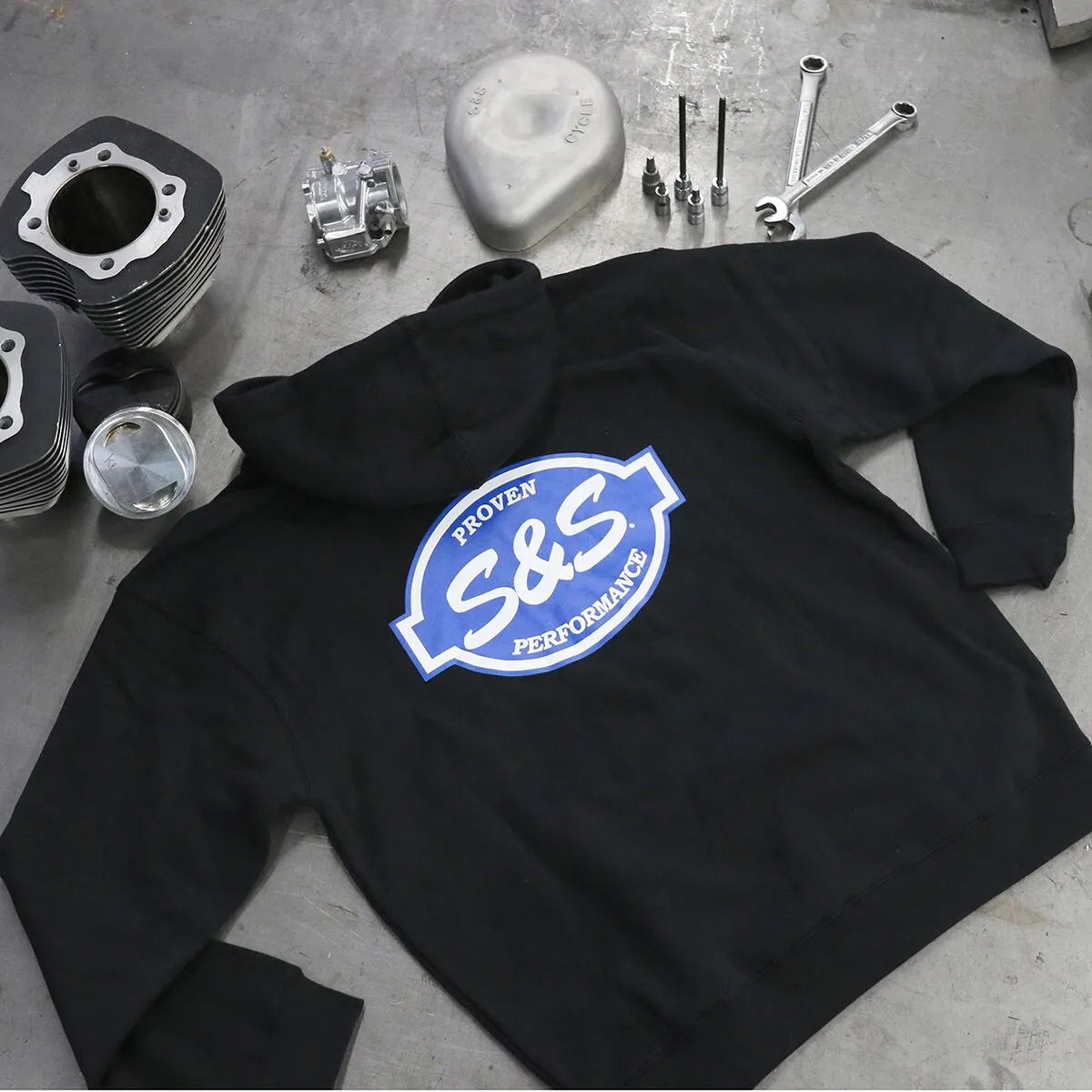 S&S CYCLE HOODY BLACK S bild 2 PMMEDIA:2f7e82f888ecbaba