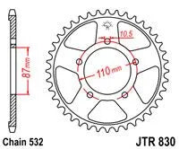JT SPROCKETS Bakre Stålkedjehjul 45T 532 bild 2 PMMEDIA:4e6ddef3af18ebdd