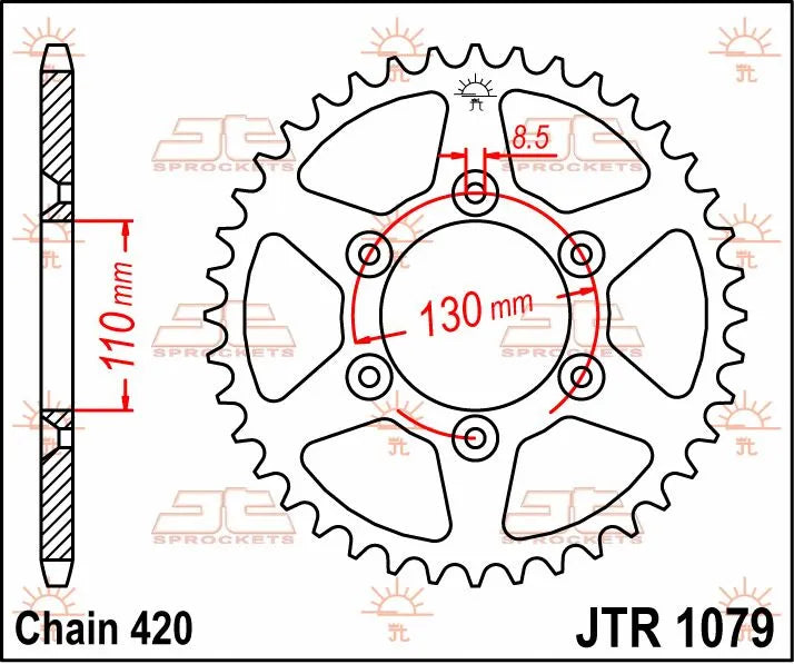JT SPROCKETS Bakre Stålkedjehjul 62T 420 bild 2 PMMEDIA:04e8dbcbb7ee3b45