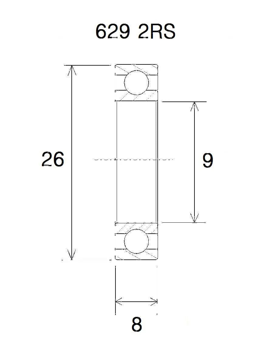 BLACK BEARING B3 Kullager 9x26x8 mm bild 1 PMMEDIA:25099a454e564f51