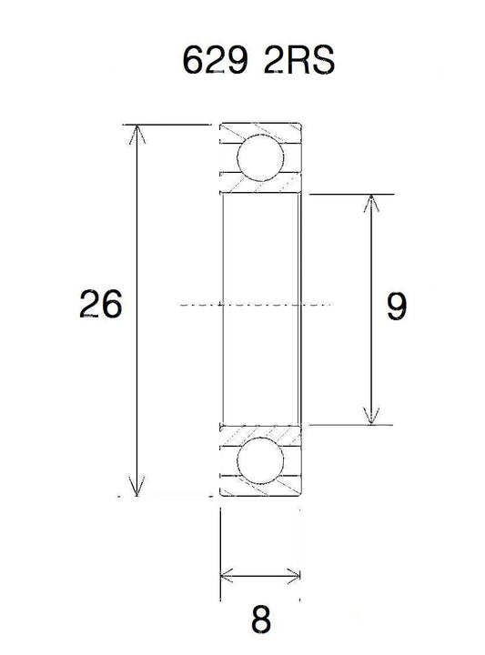 BLACK BEARING B3 Kullager 9x26x8 mm bild 1 PMMEDIA:25099a454e564f51
