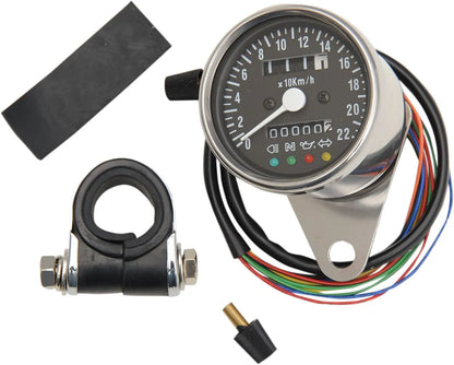 Drag Specialties 2.4" Mini Mechanical Speedometer with LED Indicators Hastighetsmätare bild 2 PMMEDIA:ff15e2126fc74b52