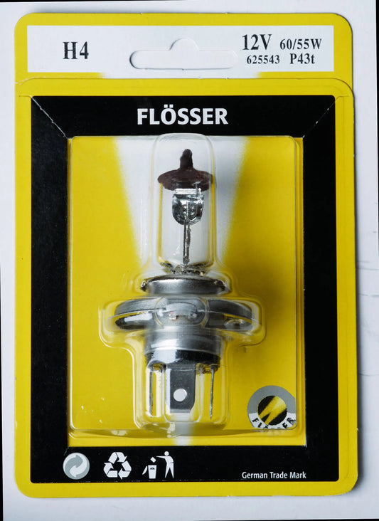 FLOSSER Halogen Strålkastarampuller H4 12V 60/55W P43T 10-pack bild 1 PMMEDIA:5f4e352dee67389e