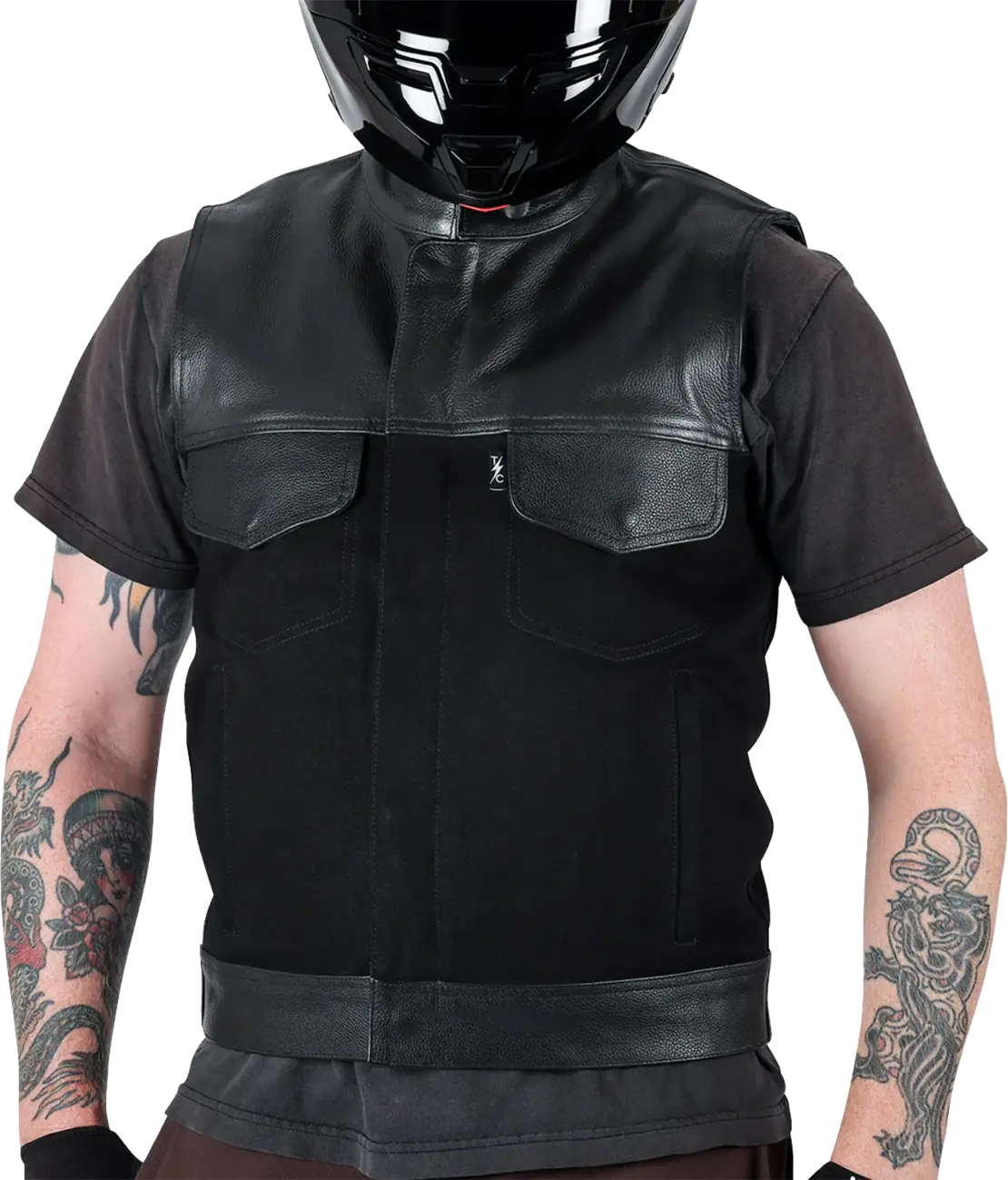 Thrashin Supply Co Kanan Leather/Denim Riding Vest Jacka textil herr bild 6 PMMEDIA:f5136aa25dbc9861