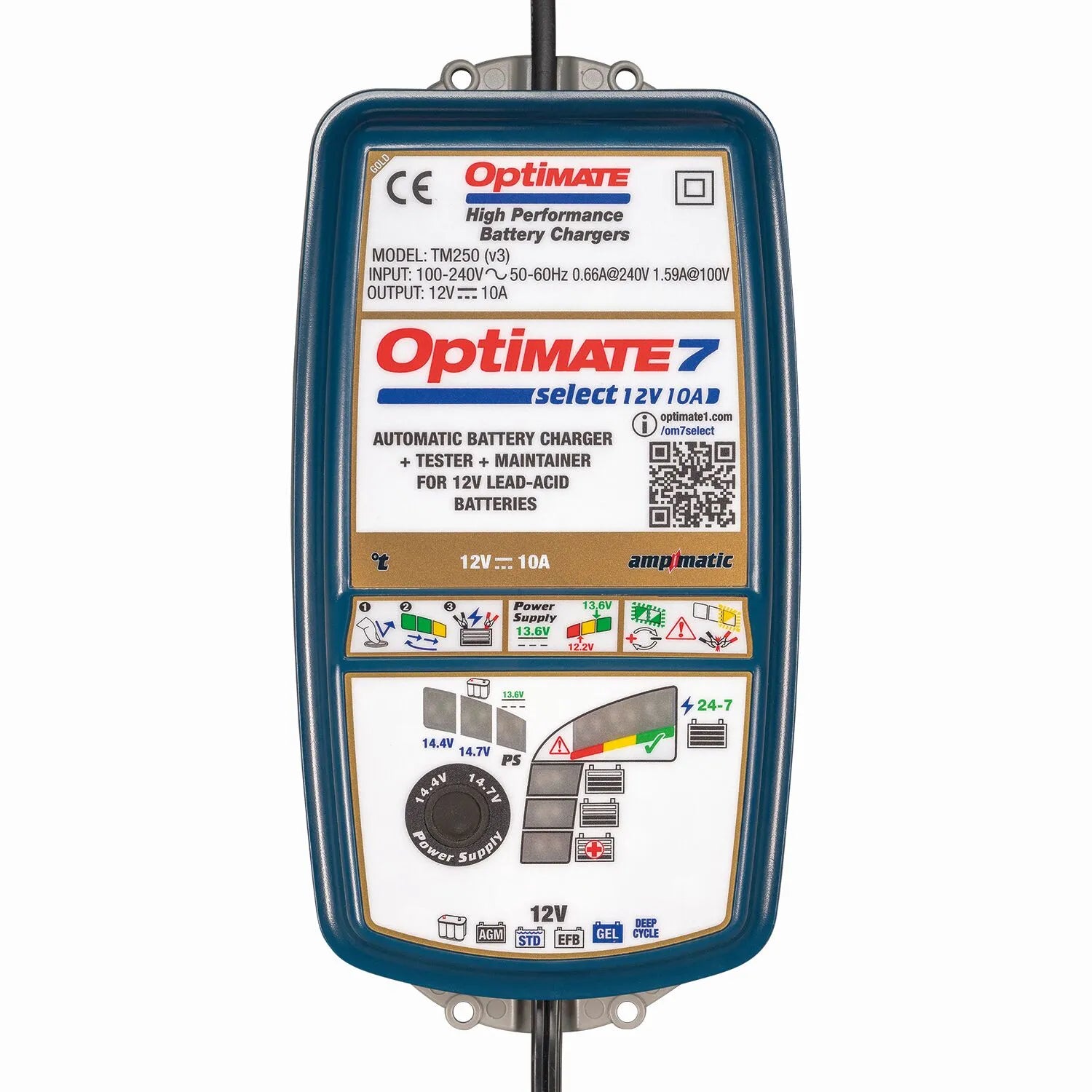 TECMATE OptiMate 7 Select Batteriladdare 12V 10A bild 1 PMMEDIA:501b425fd51a9c4e