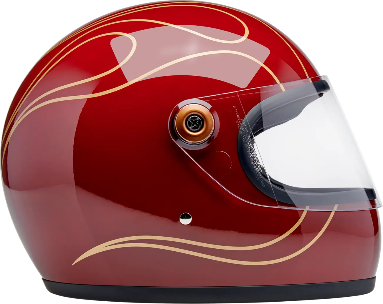 BILTWELL Gringo S Hjälm Glans Röd med Flames Small bild 8 PMMEDIA:e50c54b8322223cd