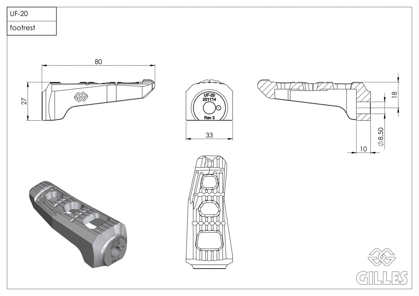 GILLES TOOLING Fotpinnar Passagerare TRIUMPH Touring Svart bild 3 PMMEDIA:238f8a8003a9cadd
