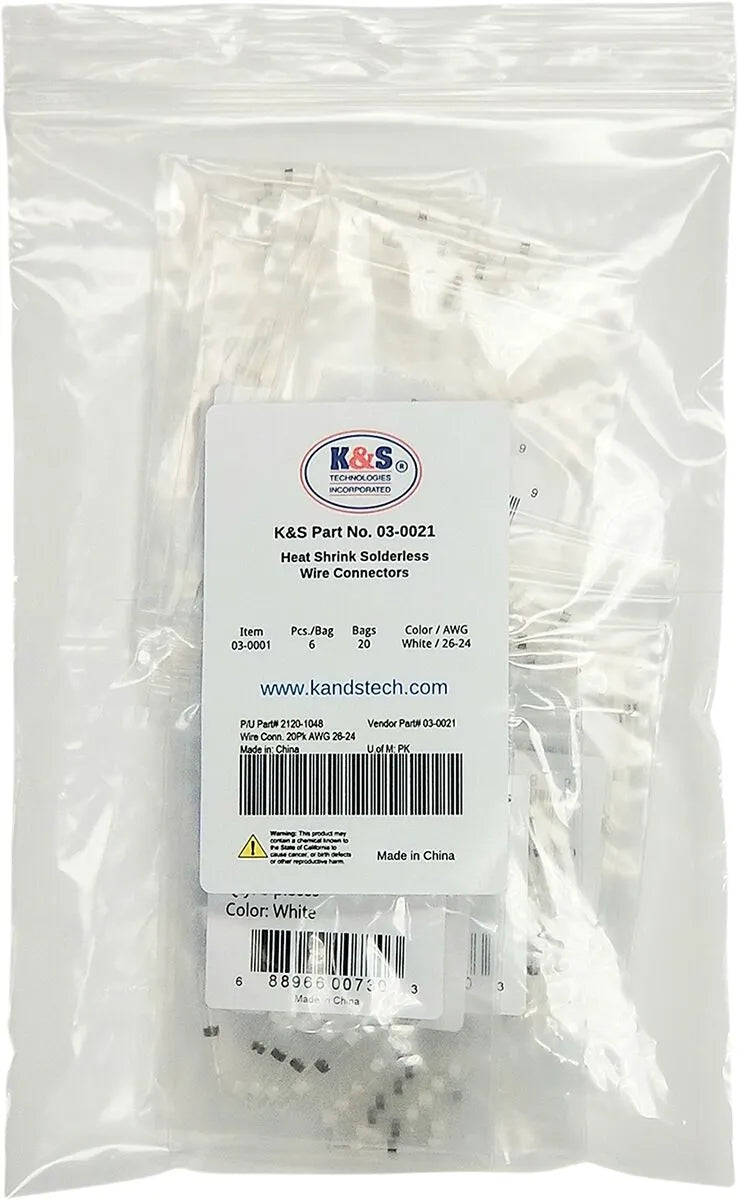 K&S TECHNOLOGIES Lödfa fria kabelkopplingar 20-pack AWG26-24 bild 1 PMMEDIA:26d8986cb188d85a