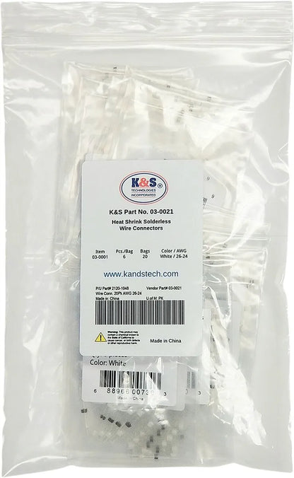 K&S TECHNOLOGIES Lödfa fria kabelkopplingar 20-pack AWG26-24 bild 1 PMMEDIA:26d8986cb188d85a