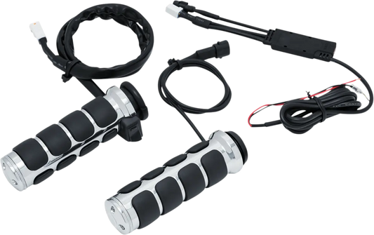 KURYAKYN Heated ISO® Grepp för 1" styren - Krom bild 1 PMMEDIA:1de24643330dde7d