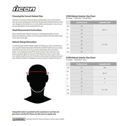 ICON Airmada™ Hjälm Kindkuddar 2XS 30mm bild 2 PMMEDIA:15c8280d3279918b