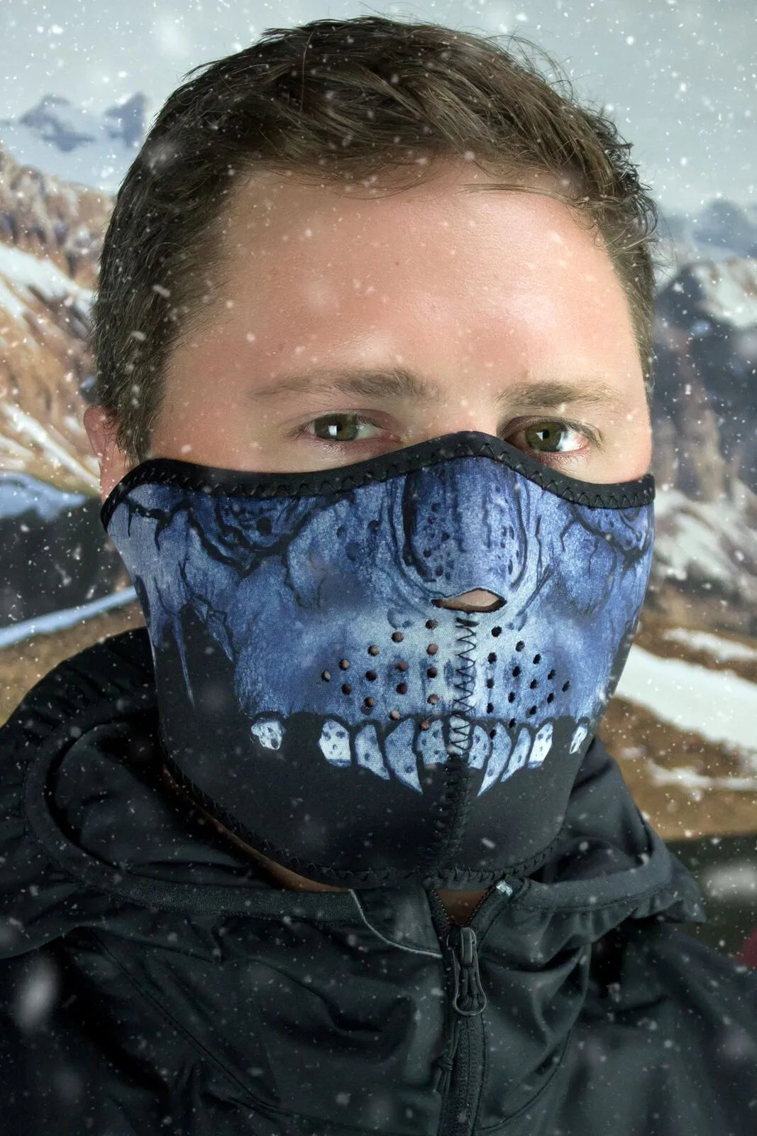 ZAN HEADGEAR Neopren Halvmask Midnight Skull bild 3 PMMEDIA:7dc4ea4094a2a119