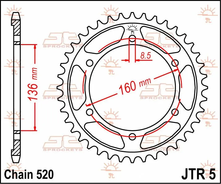 JT SPROCKETS Bakdrev Stål 43T 520 bild 2 PMMEDIA:2dfa48e2514dfbe3