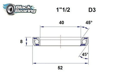 BLACK BEARING HB 40X52X8MM 45°/45° Headset Lager bild 1 PMMEDIA:12b2115687660f72