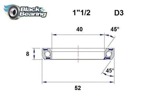 BLACK BEARING HB 40X52X8MM 45°/45° Headset Lager bild 1 PMMEDIA:12b2115687660f72