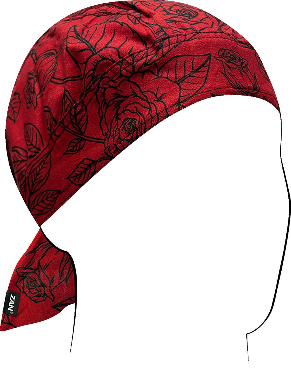 ZAN HEADGEAR Flydanna® Head Wrap Rosor svart/röd bild 1 PMMEDIA:b4ce7bb28eabf4e3