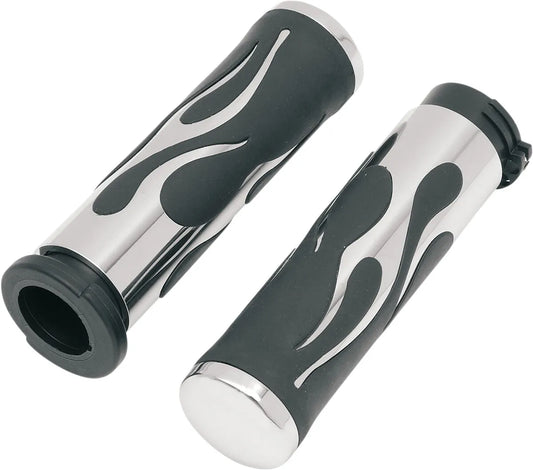DRAG SPECIALTIES Flame Chrome Grepp bild 1 PMMEDIA:c5f0747a291544a4