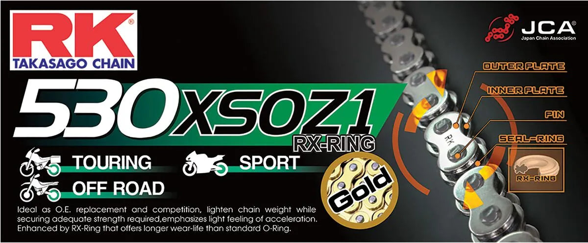 RK 530 XSOZ1 Motorcykelkedja 100L bild 2 PMMEDIA:c16a7d4130aad72e