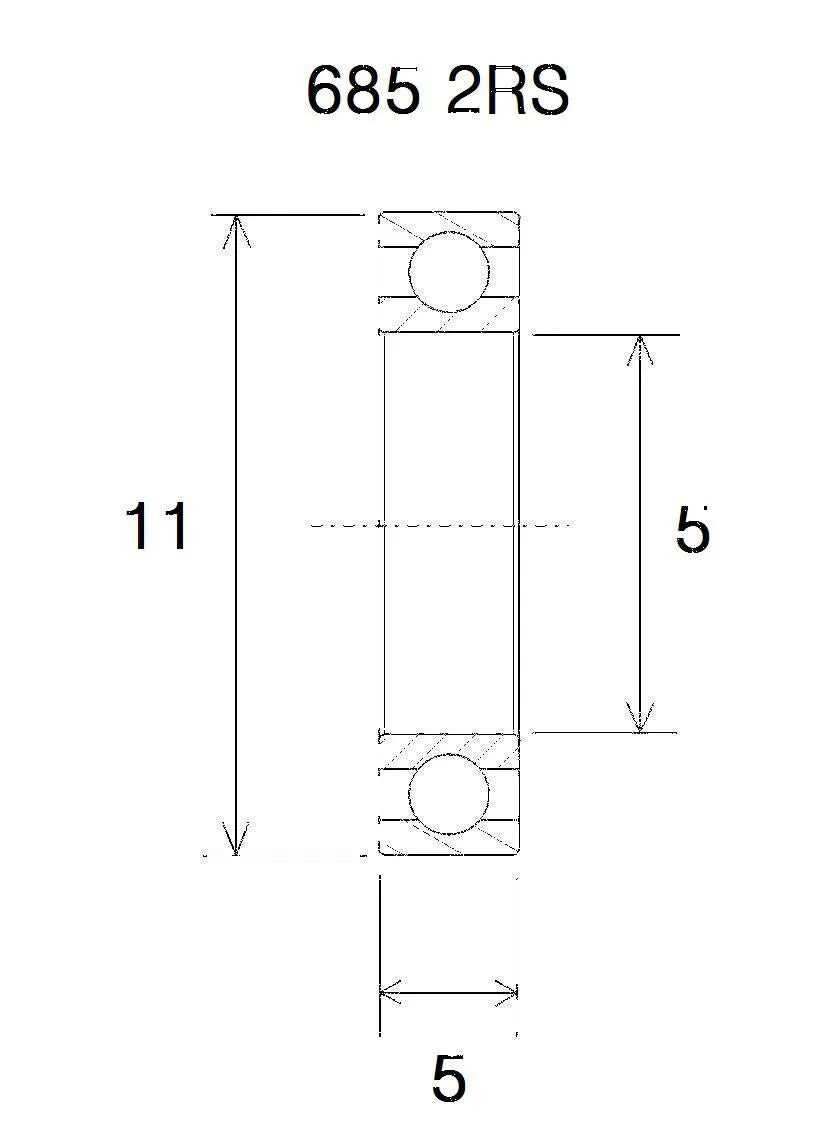 BLACK BEARING B3 Kulbana 5x11x5 mm bild 1 PMMEDIA:63d3a23674bcb007