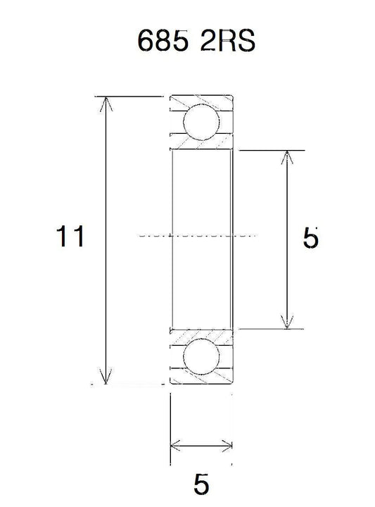 BLACK BEARING B3 Kulbana 5x11x5 mm bild 1 PMMEDIA:63d3a23674bcb007