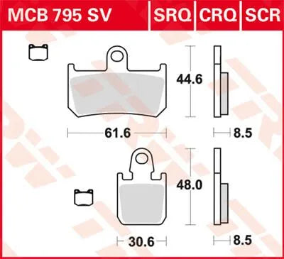 TRW SCR Series Sinter Race Bromsbelägg Longlife bild 1 PMMEDIA:44d8df48739eb2b7