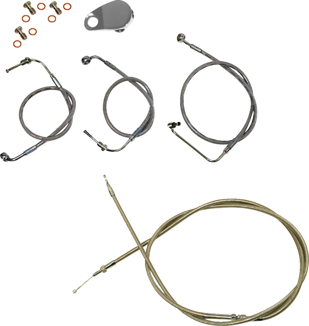 LA CHOPPERS Standard Kabel- och Bromsledningskit i Rostfritt Stål bild 1 PMMEDIA:33bf5139afb2eeed