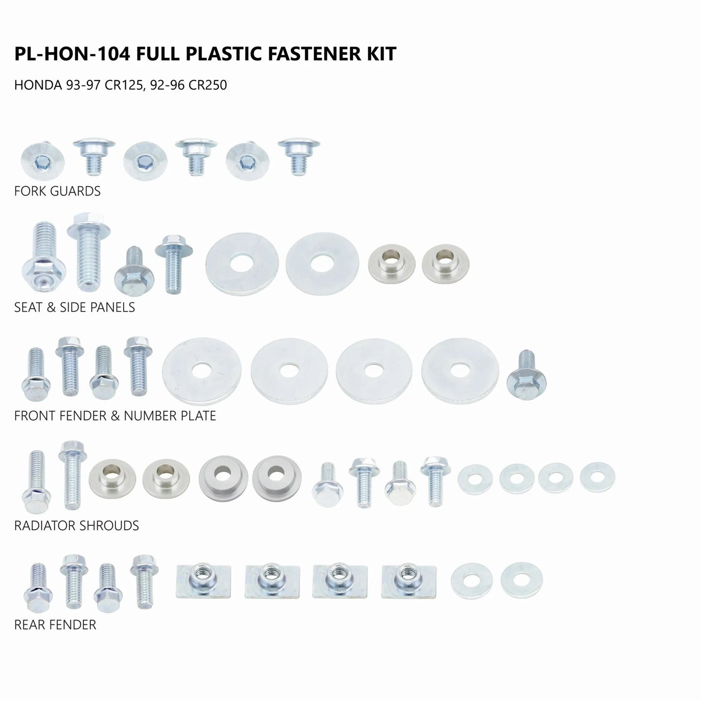 UFO Full Plastic Fastener Kit CR125 93-97 bild 1 PMMEDIA:baf0389b580762c4