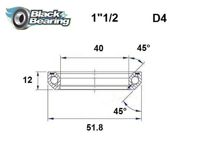 BLACK BEARING HB 40X52X12MM 45°/45° Headset Lager bild 1 PMMEDIA:4a706ae3d3a0ba71