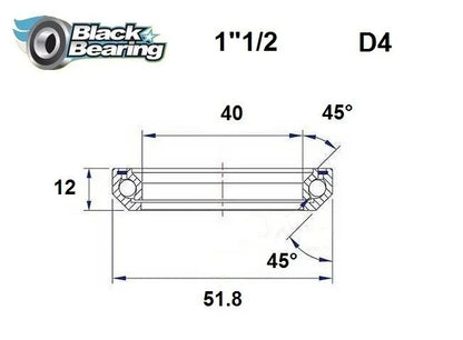 BLACK BEARING HB 40X52X12MM 45°/45° Headset Lager bild 1 PMMEDIA:4a706ae3d3a0ba71