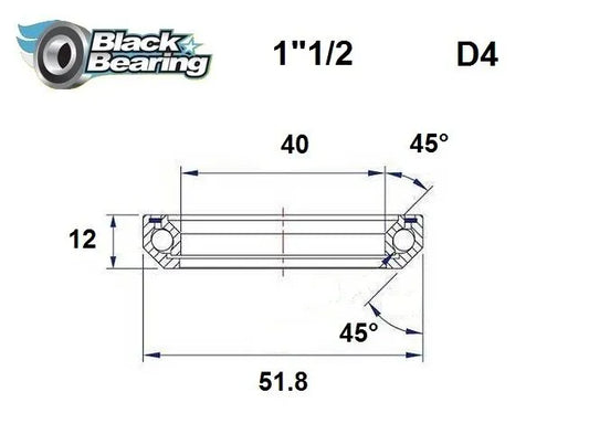 BLACK BEARING HB 40X52X12MM 45°/45° Headset Lager bild 1 PMMEDIA:4a706ae3d3a0ba71