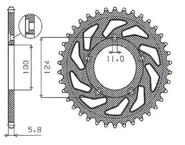 SUNSTAR SPROCKETS Works Triplestar Aluminium Bakdrev 520 35T bild 1 PMMEDIA:e0ccc9de313c6c53