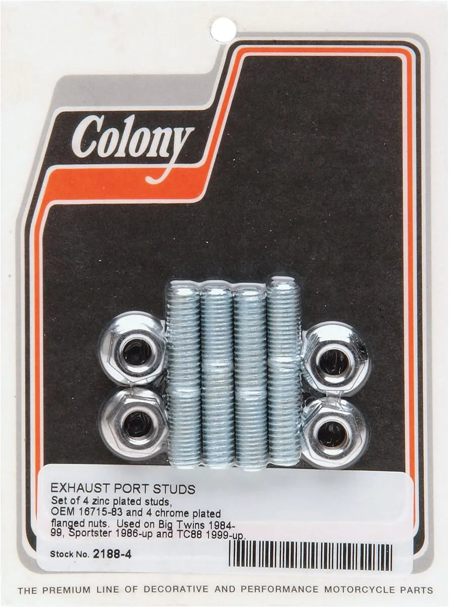 COLONY Exhaust Port Kit med Stift och Flänsmuttrar bild 1 PMMEDIA:4331a2112381079b