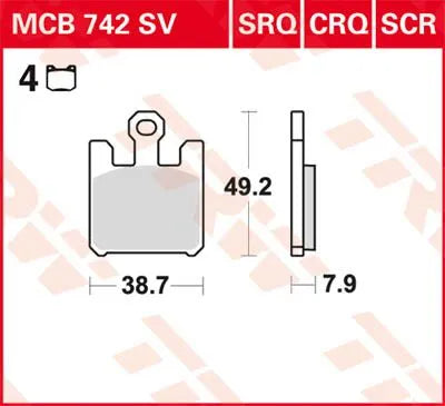 TRW SCR Series Sinter Racing Bromsbelägg bild 1 PMMEDIA:31e9ea0d7cf4054f
