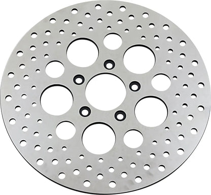 Drag Specialties Polished Stainless Steel Drilled Brake Rotor Bromsskivor street bild 6 PMMEDIA:87abd769ddbac65b