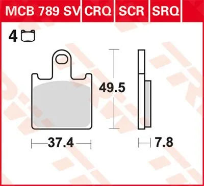 TRW SCR Series Sinter Race Bromsbelägg bild 1 PMMEDIA:8aa61ba6583ffe75